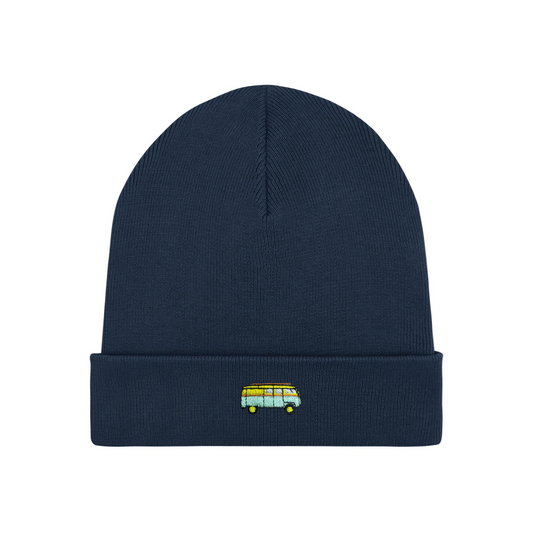 Unisex Strick-Beanie mit gesticktem Bus-Motiv