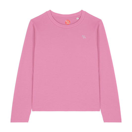Long Sleeve in bubble pink aus nachhaltigem Soff, fair produziert und hochwertig.