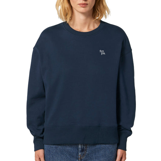 Damen Oversized Fit Rundhals-Sweatshirt mit gesticktem fimpa-Logo