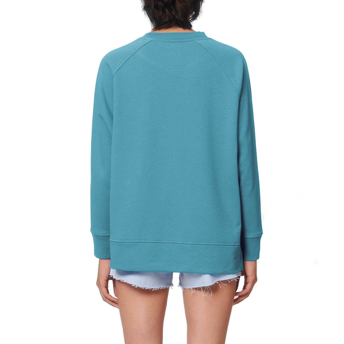 Bauer Pullover Rückenansicht aus Bio-Baumwolle und recyceltem Polyester, Side Cut-Detail für modernen Look, weißes Sticklogo vorne – nachhaltig und stilvoll.