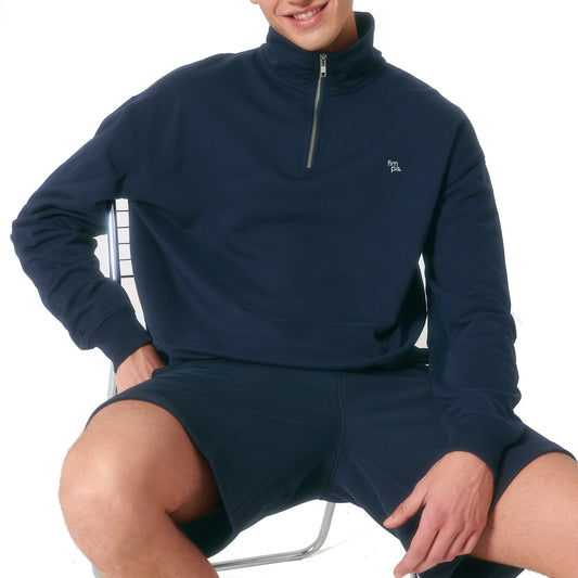 Oversized Fit Quarter Zip Pullover mit gesticktem fimpa-Logo