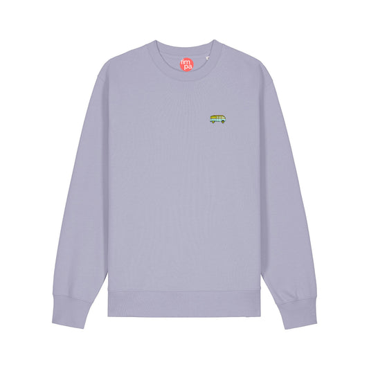 Regular Fit Sweatshirt mit gesticktem Bus-Motiv