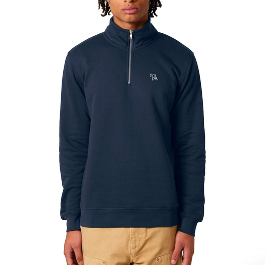 Regular Fit Quarter Zip Pullover mit gesticktem Logo