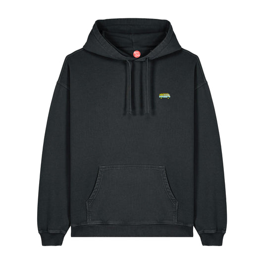 Oversized Fit Vintage Hoodie mit gesticktem Bus-Motiv