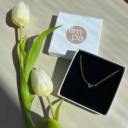 Herz-Armband Gold– filigraner, wasserfester Edelstahlschmuck | Verstellbar & hautfreundlich