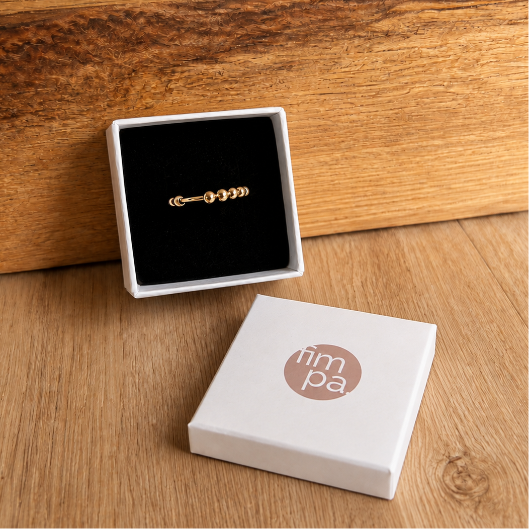 Anxiety Ring 18k vergoldet in FSC-zertifizierter Geschenkschachtel | fimpa.