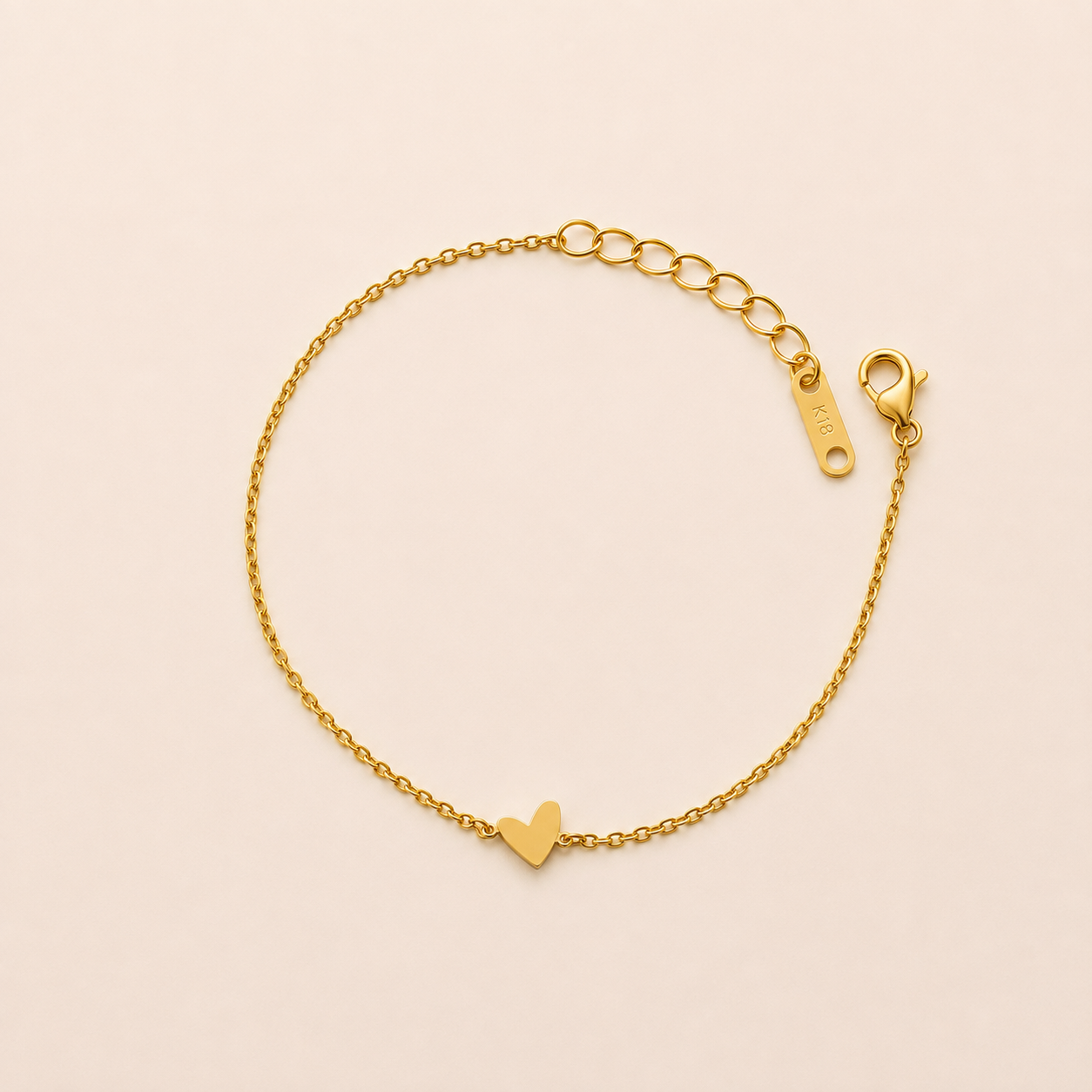 Herz-Armband Gold– filigraner, wasserfester Edelstahlschmuck | Verstellbar & hautfreundlich