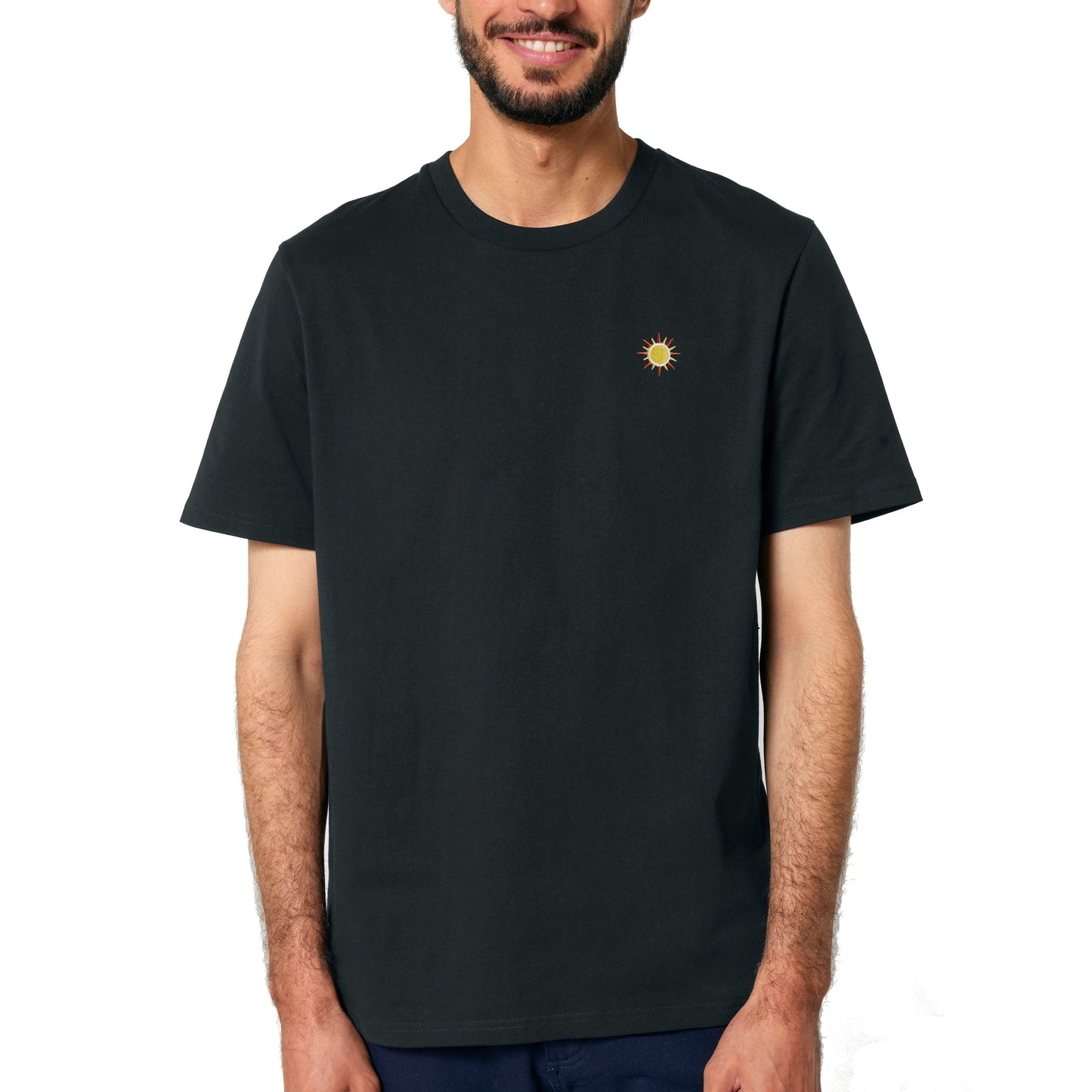 Regular Fit T-Shirt mit gesticktem Sonnen-Motiv