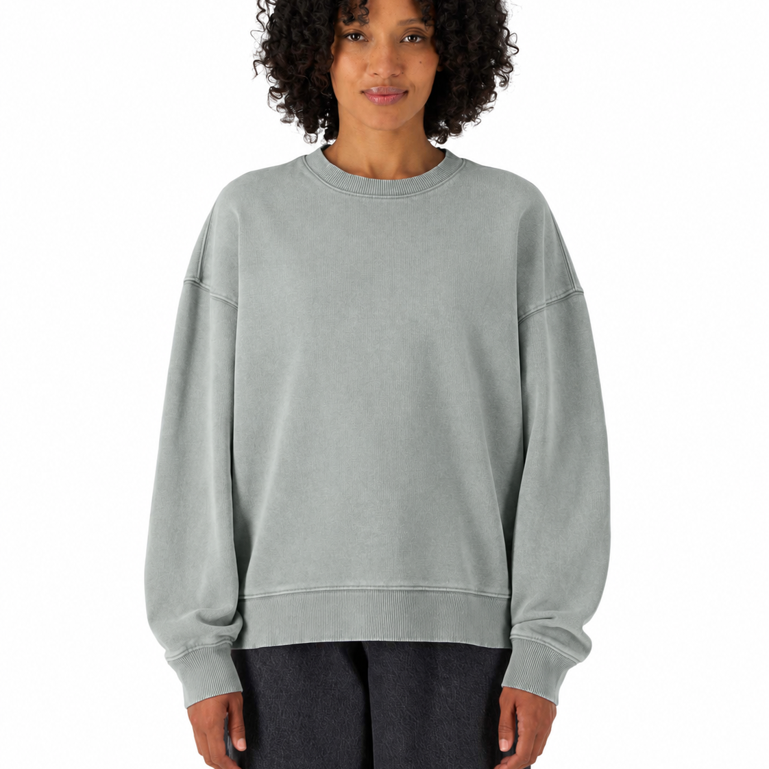 Damen Oversized Fit Vintage Sweatshirt Basic