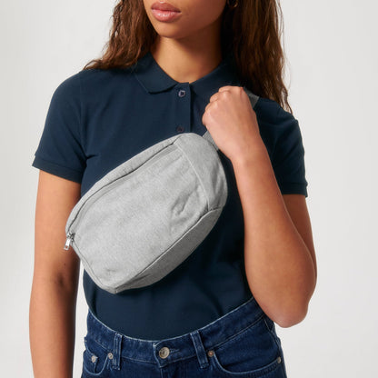 Canvas-Gürteltasche Heather Grey – nachhaltige Bauchtasche aus recycelter Baumwolle | fimpa.