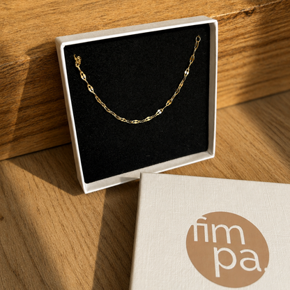 Filigranes Goldarmband Damen – 14k vergoldet & wasserfest | Lip Chain Armband aus Edelstahl