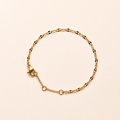 Filigranes Lip Chain Armband 14 k vergoldet