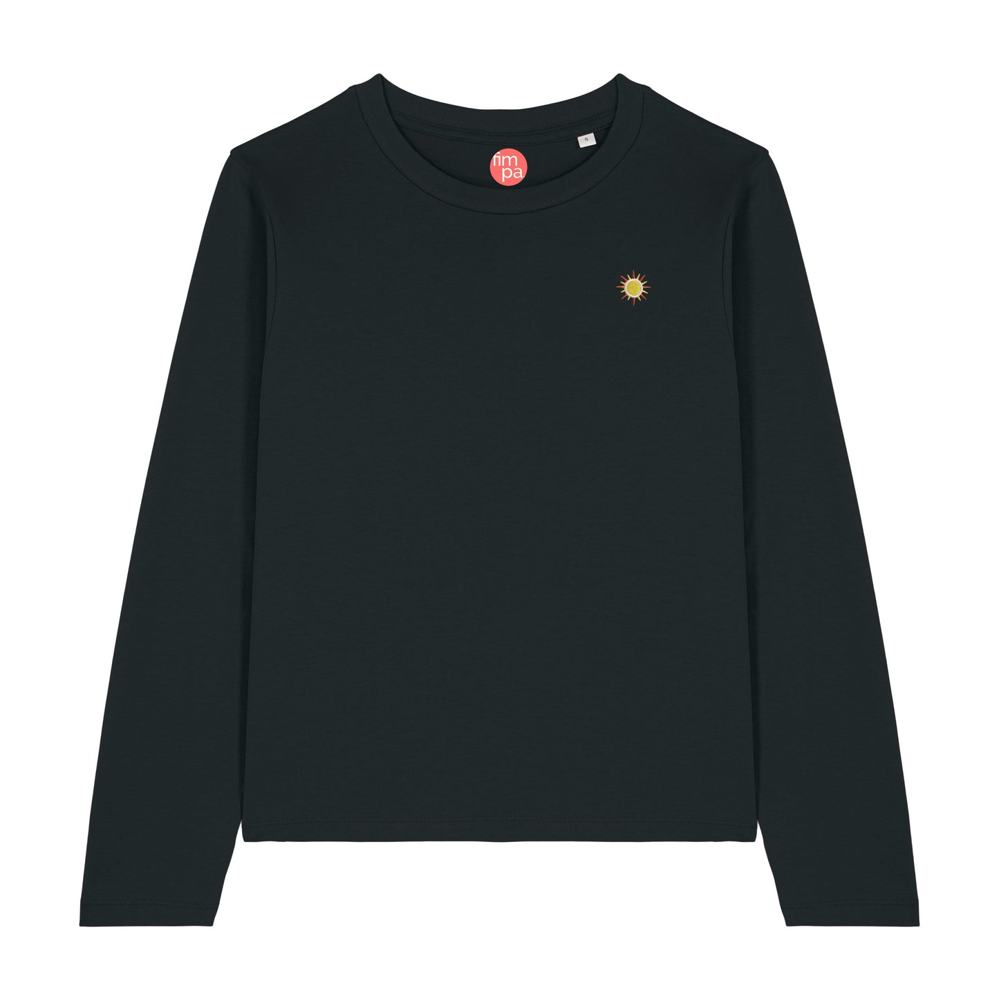 Longsleeve in schwarz aus 100 % Bio Baumwolle, die fair und nachhaltig produziert wurde mit Sonne.