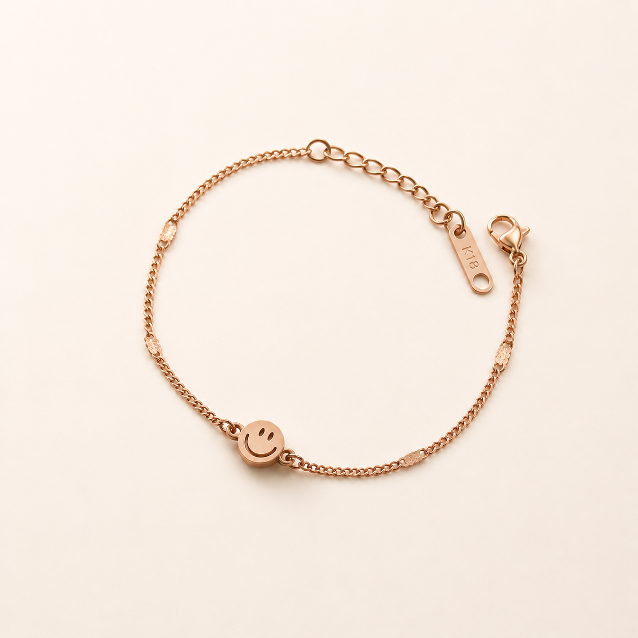 18k rosevergoldetes Smiley-Armband