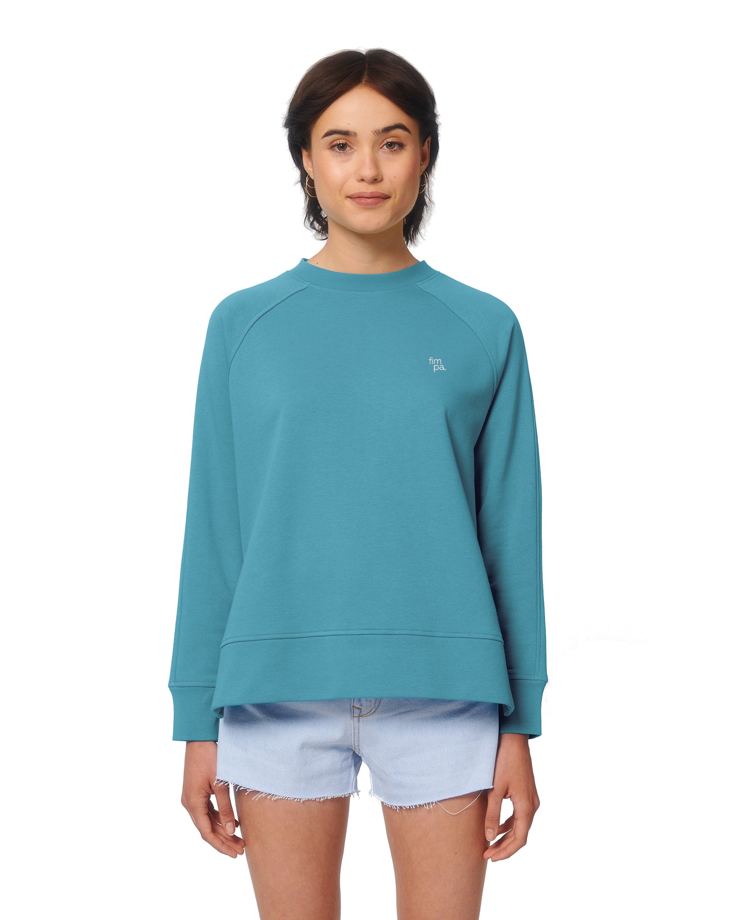 Damen Oversized Fit Side Cut Sweatshirt mit gesticktem fimpa-Logo