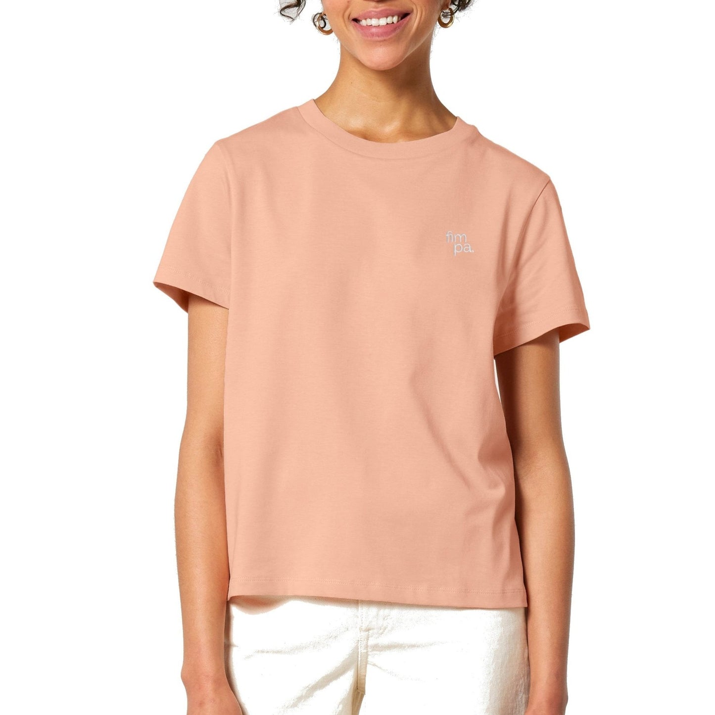 T-Shirt für Damen aus 100 % Bio-Baumwolle, fair, vegan und in der Farbe Fraiche Peach.