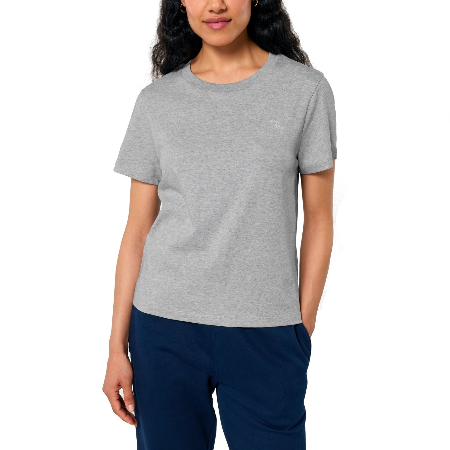 Singlejersey T-Shirt für Damen aus 100 % Bio-Baumwolle in der Farbe Grau mit PETA APPROVED VEGAN-Zertifizierung.