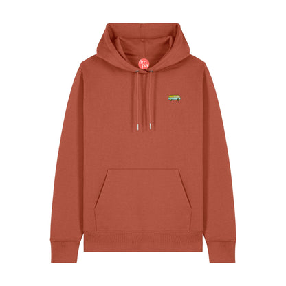 Regular Fit Hoodie mit gesticktem Bus-Motiv