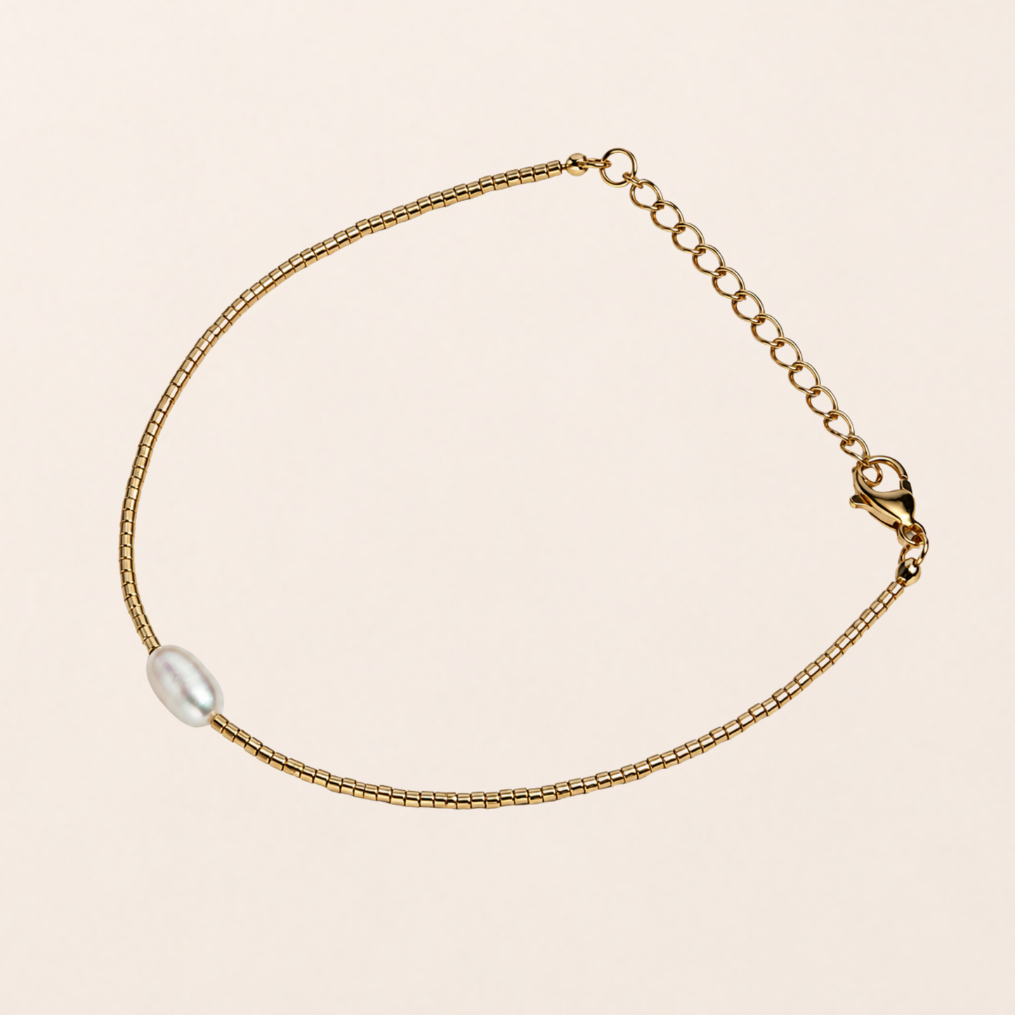 La Perla Armband in fimpa. Geschenkbox – Süßwasserperle & 18K vergoldete Goldperlen, wasserfest