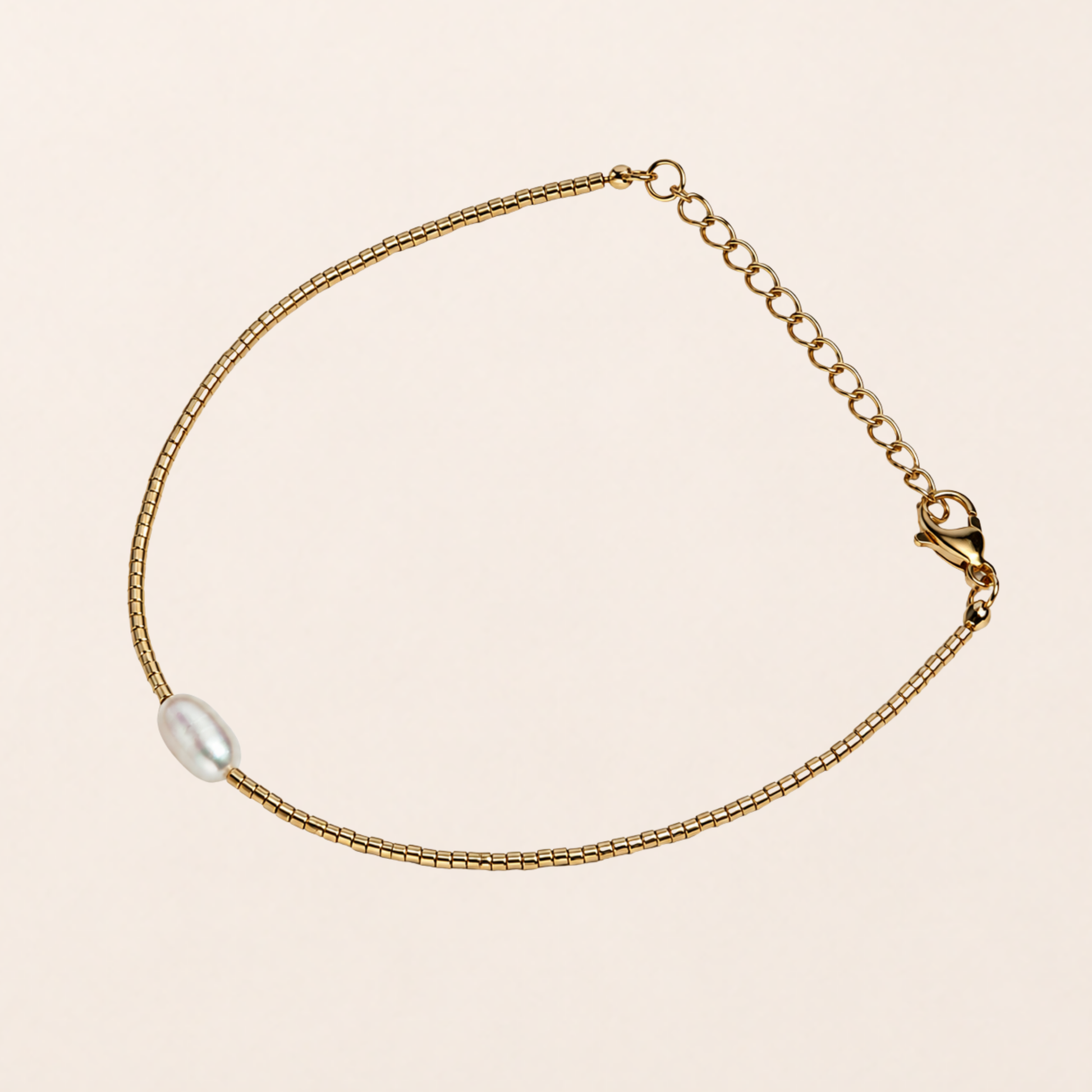 La Perla Armband in fimpa. Geschenkbox – Süßwasserperle & 18K vergoldete Goldperlen, wasserfest