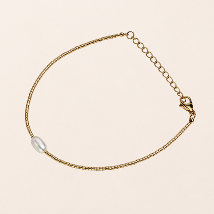 La Perla Armband in fimpa. Geschenkbox – Süßwasserperle & 18K vergoldete Goldperlen, wasserfest