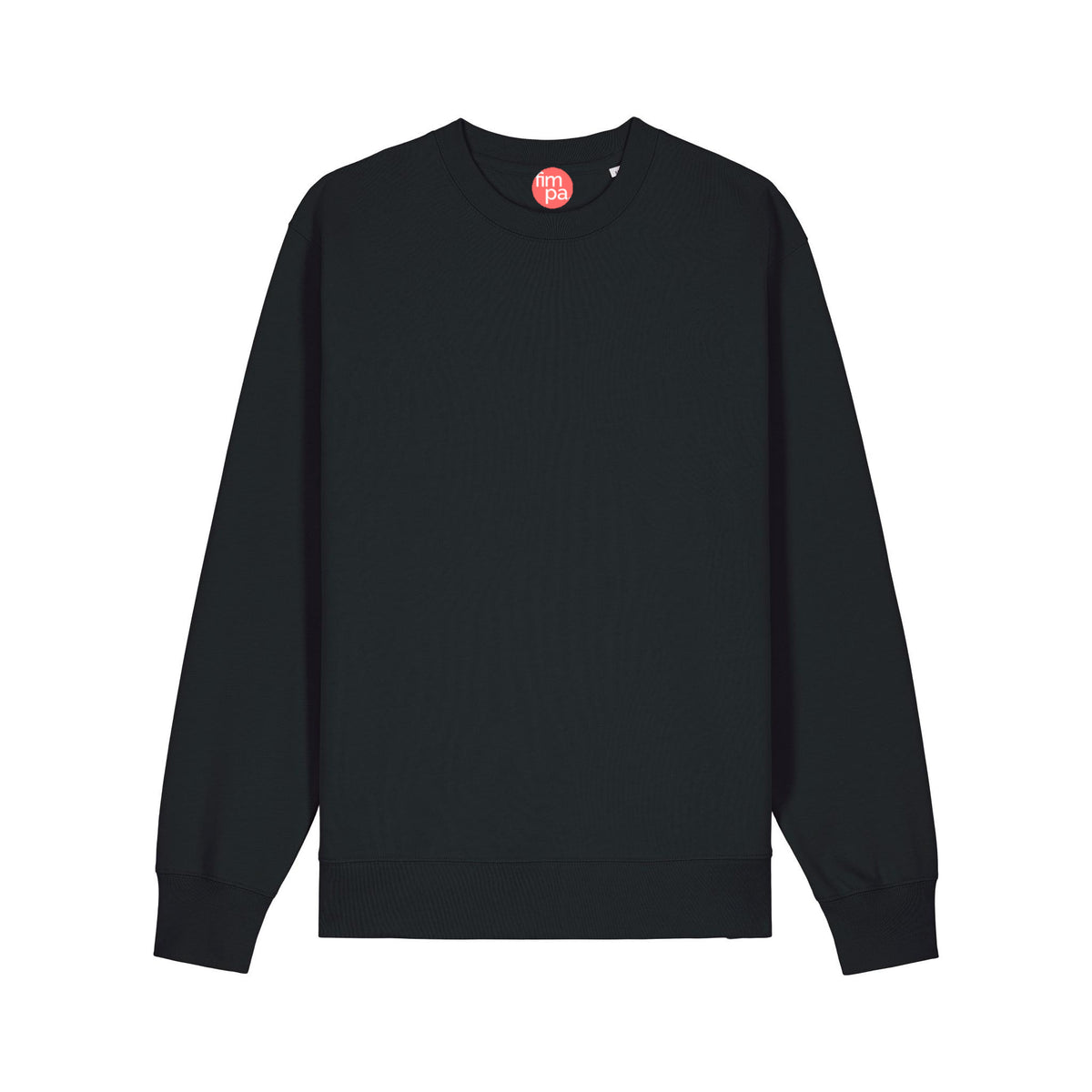 Sweatshirt Basic Regular Fit Schwarz – nachhaltige Mode gestickt