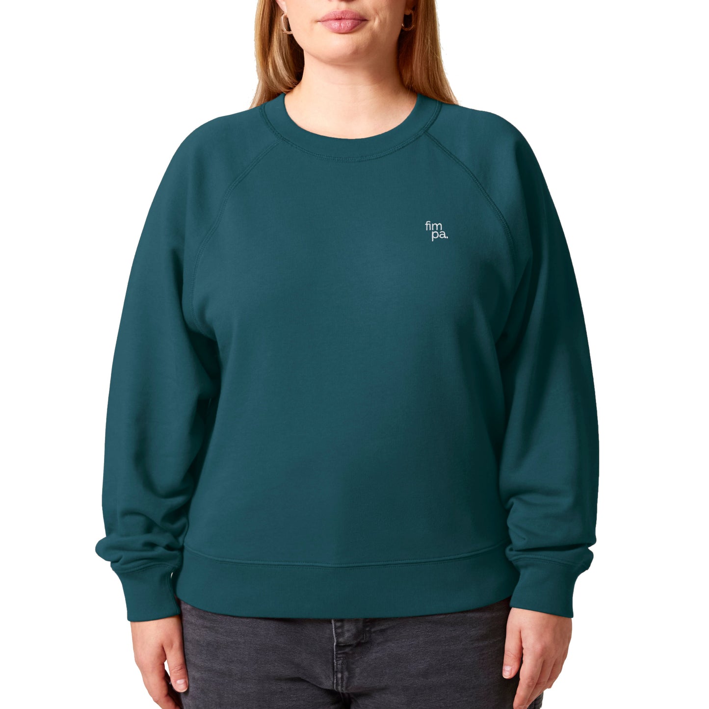 Damen Oversized Fit Raglan-Sweatshirt mit gesticktem fimpa-Logo