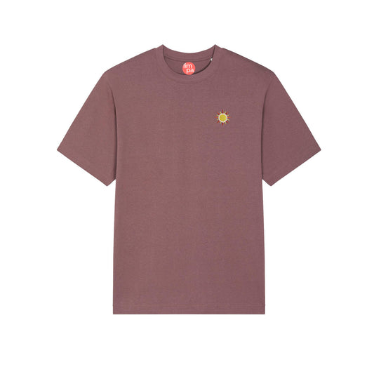 Heavyweight Relaxed Fit T-Shirt mit gesticktem Sonnen-Motiv
