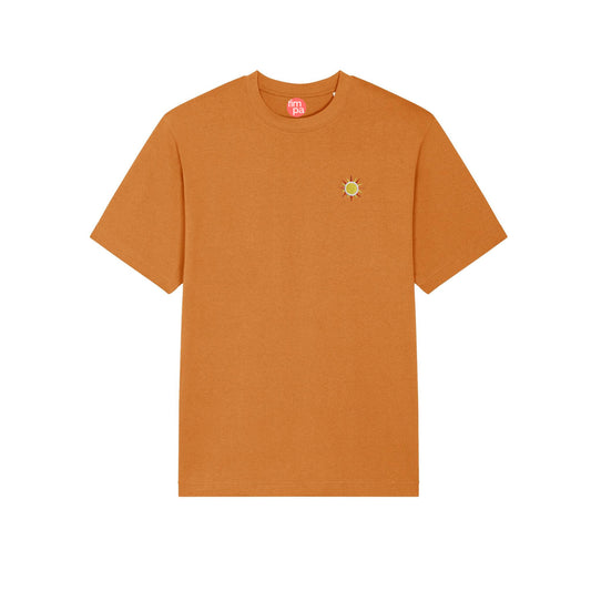 Heavyweight Relaxed Fit T-Shirt mit gesticktem Sonnen-Motiv