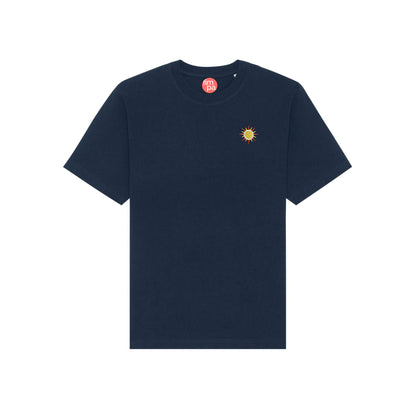 Heavyweight Relaxed Fit T-Shirt mit gesticktem Sonnen-Motiv