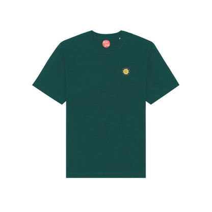 Heavyweight Relaxed Fit T-Shirt mit gesticktem Sonnen-Motiv