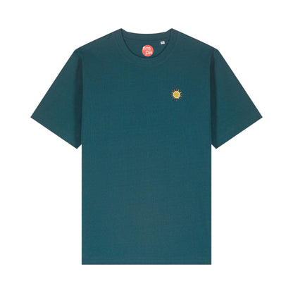 Heavyweight Relaxed Fit T-Shirt mit gesticktem Sonnen-Motiv