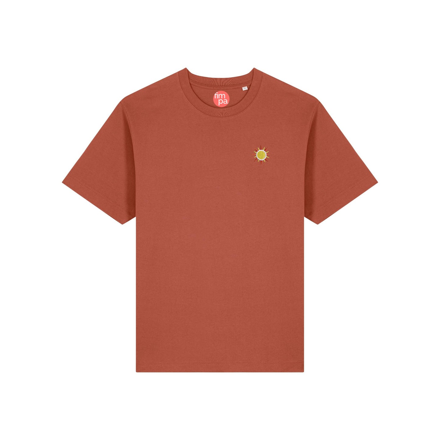 Heavyweight Relaxed Fit T-Shirt mit gesticktem Sonnen-Motiv