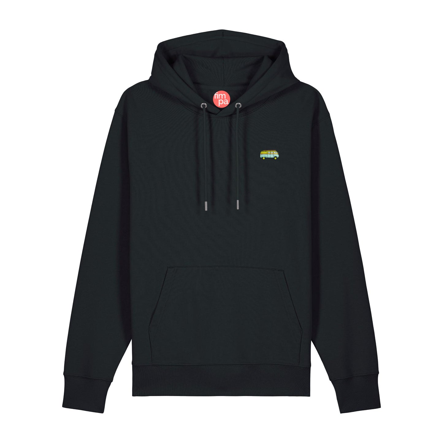 Regular Fit Hoodie mit gesticktem Bus-Motiv